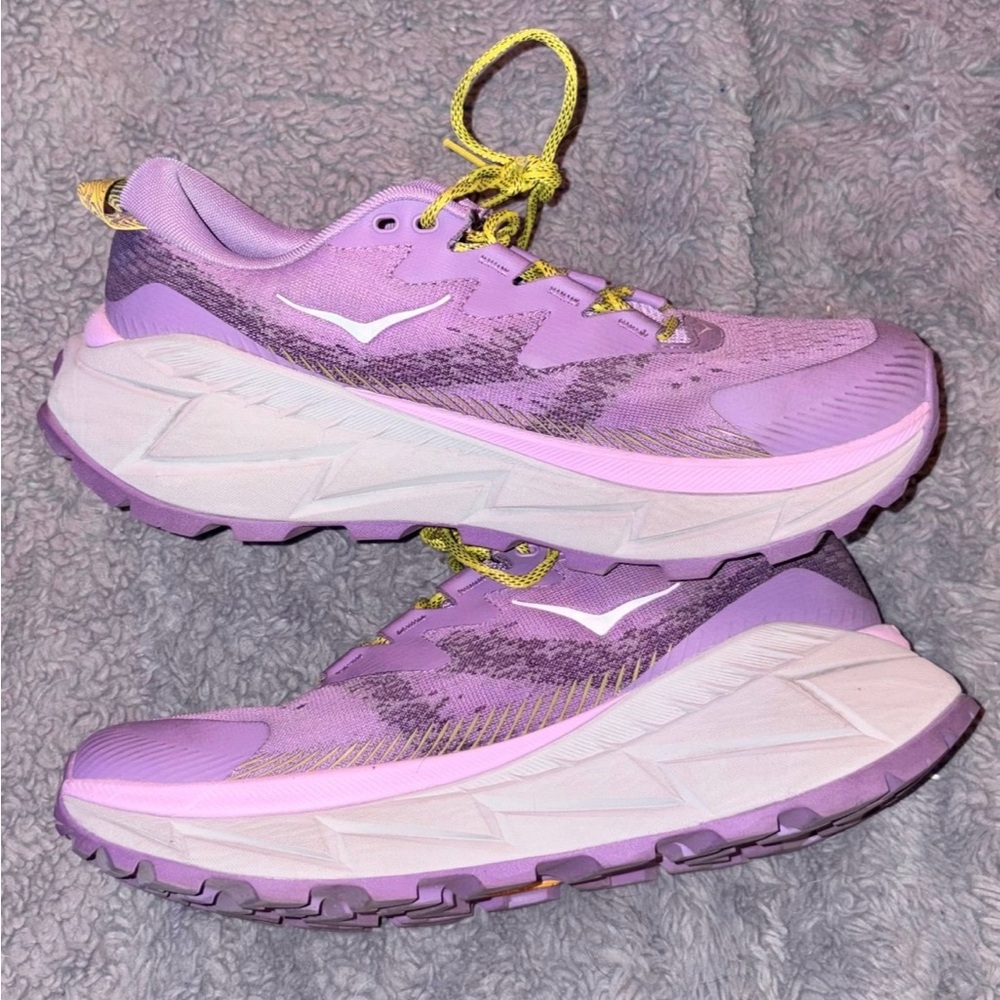 Hoka One One Lavender and Lemon Athletic Shoes